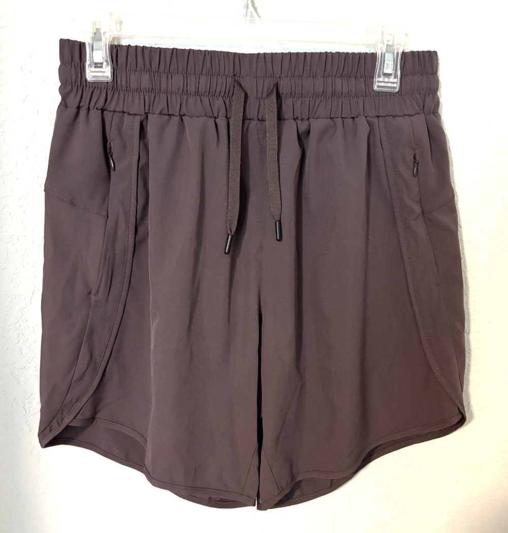 Ksmien Purple Plum Quick Dry Athletic Shorts Zip Pockets 7" Inseam Sz M